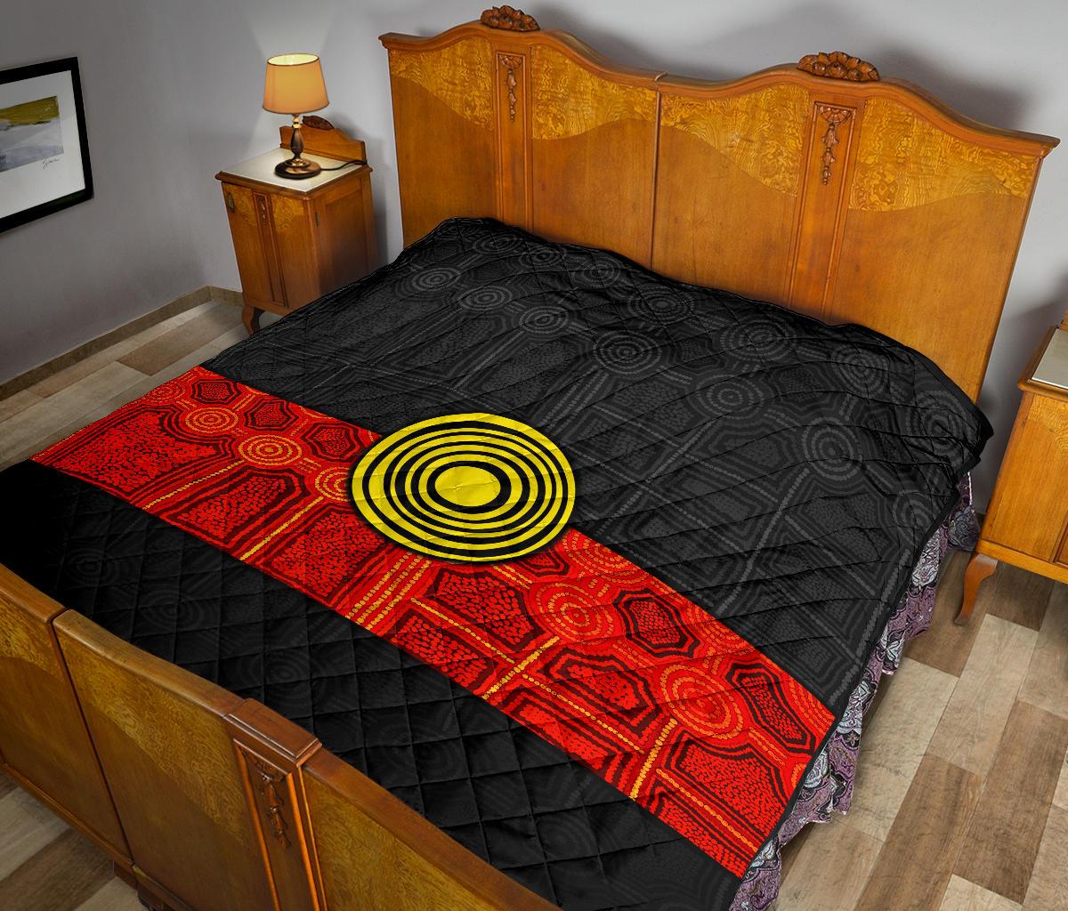 Aboriginal Premium Quilt - Aussie Indigenous Flag