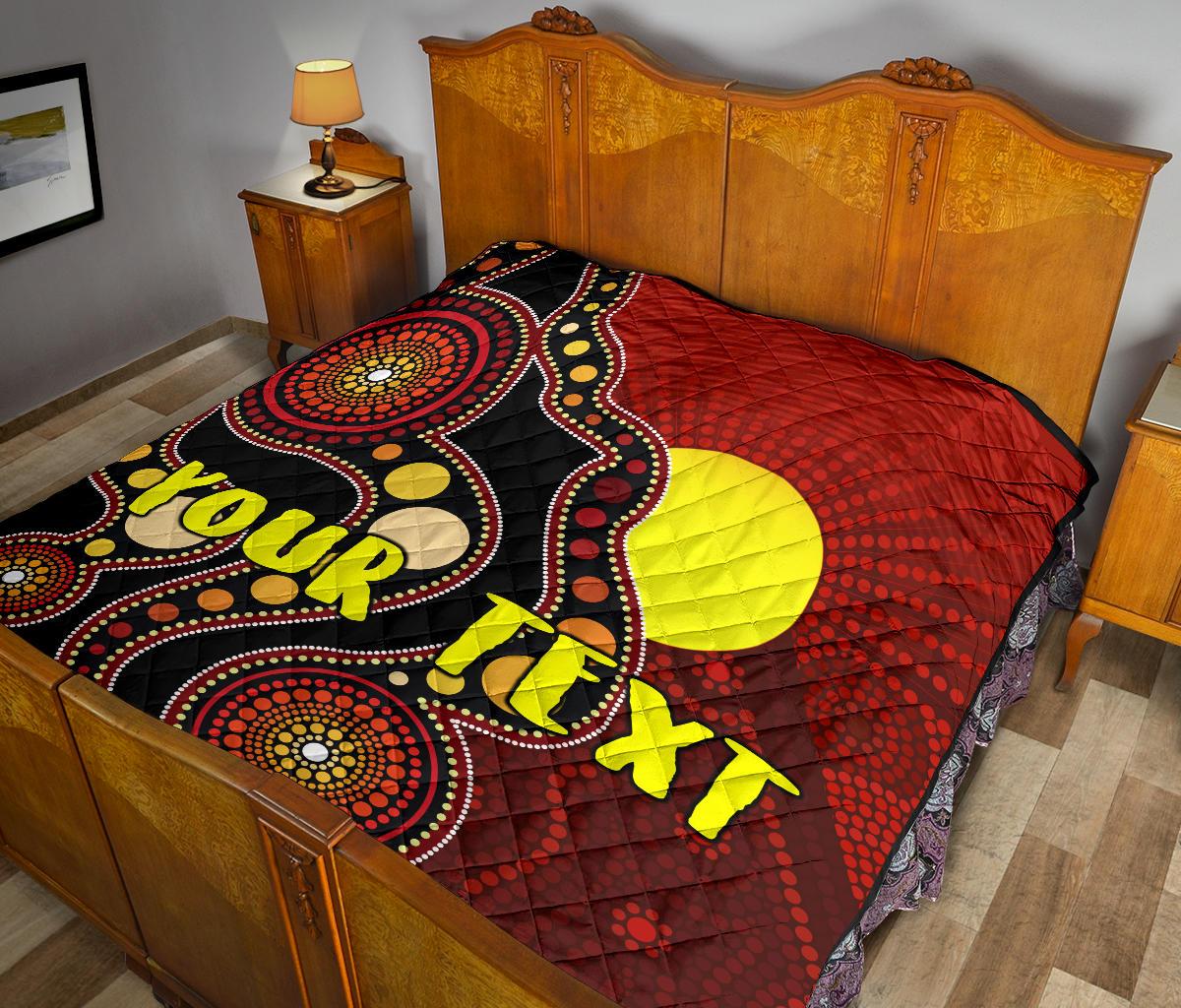 (Custom) Premium Quilt Australia Aboriginal Lives Matter Flag