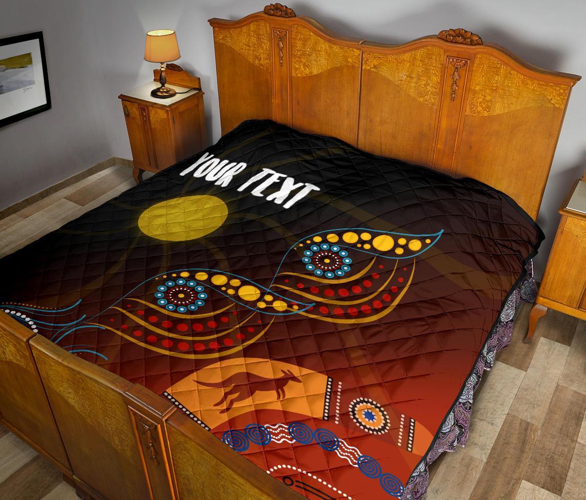 Aboriginal Personalised Premium Quilt - Flowers On The Land