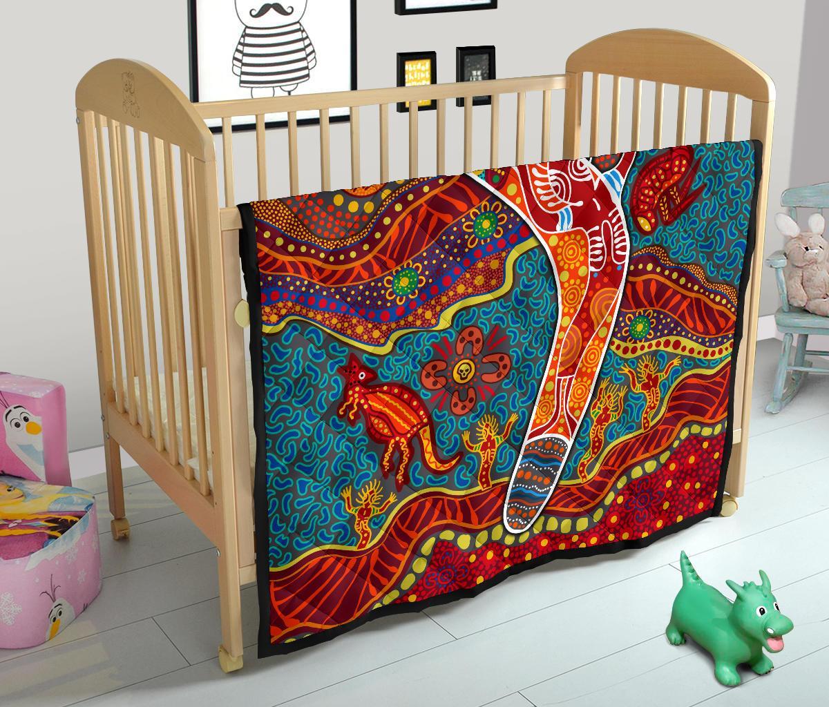 Aboriginal Premium Quilt - Indigenous Boomerang