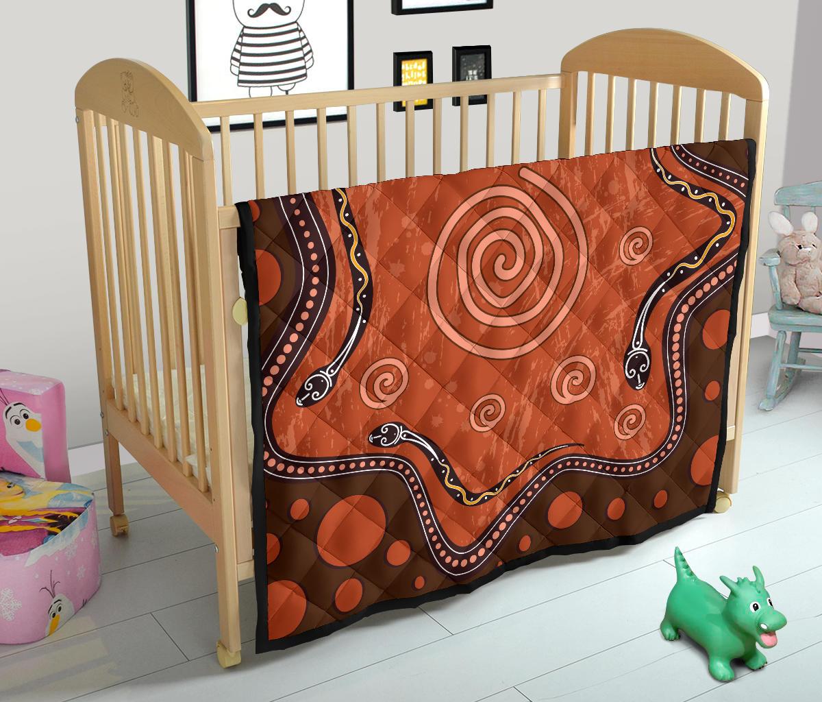 Aboriginal Premium Quilt - Australia Snake Aboriginal