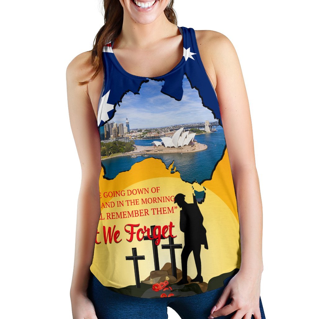 Anzac Day Women's Racerback Tank - Today's Peace Is Yesterday's Sacrifice