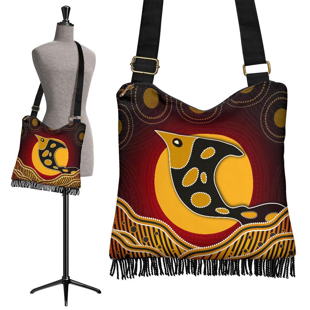 Boho Handbag - Aboriginal Dot Patterns Fish