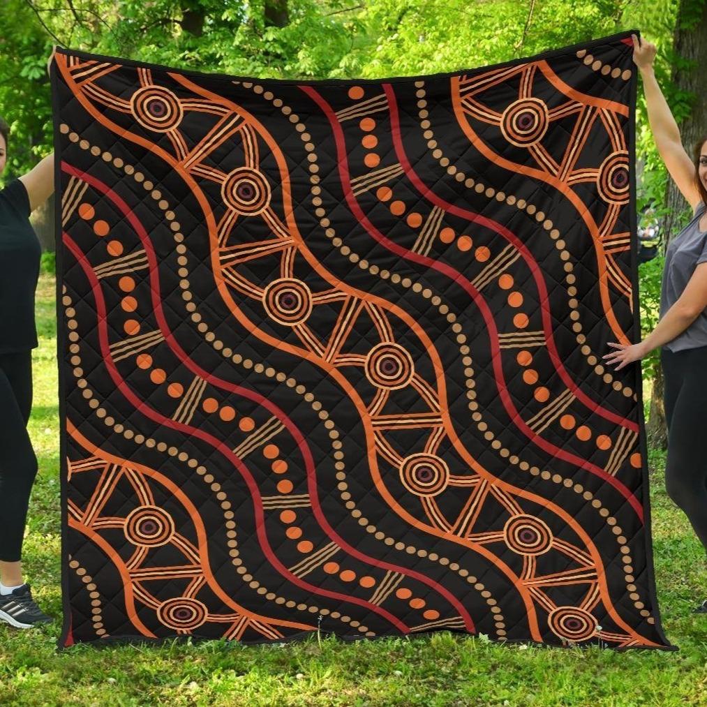 Aboriginal Premium Quilt - Indigenous Patterns Ver05