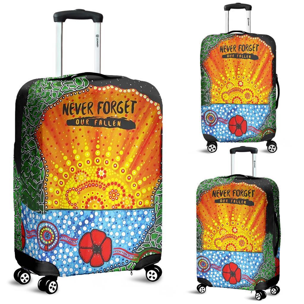 Anzac Day Luggage Covers - Lest We Forget Poppy