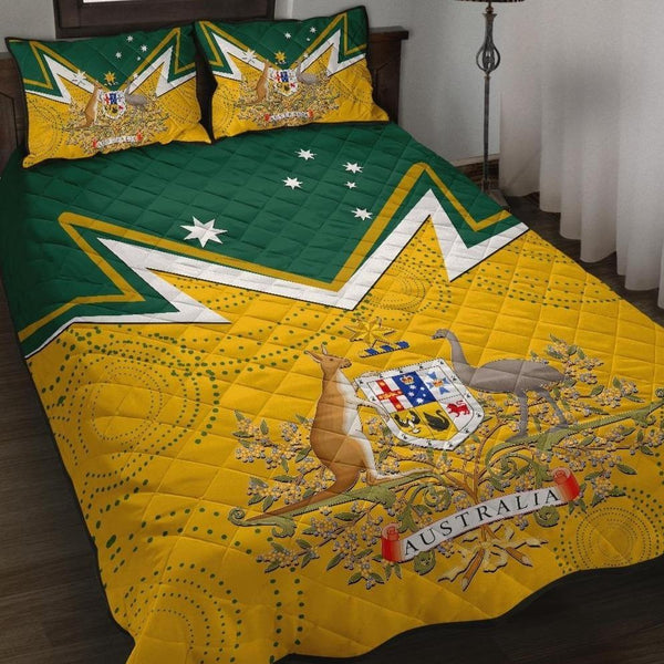 Quilt Bed Set - Australian Coat Of Arms National Color