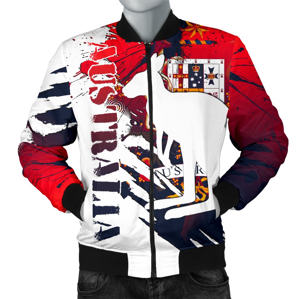 Bomber Jacket - Australian Coat Of Arms Jacket Kangaroo - Great Aussie