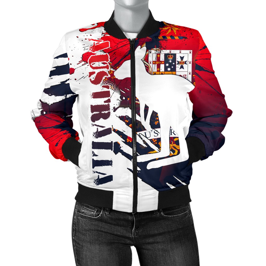 Bomber Jacket - Australian Coat Of Arms Jacket Kangaroo - Great Aussie