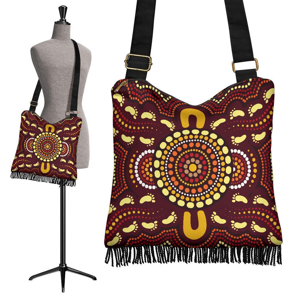 Boho Handbag - Indigenous Circle Footprint