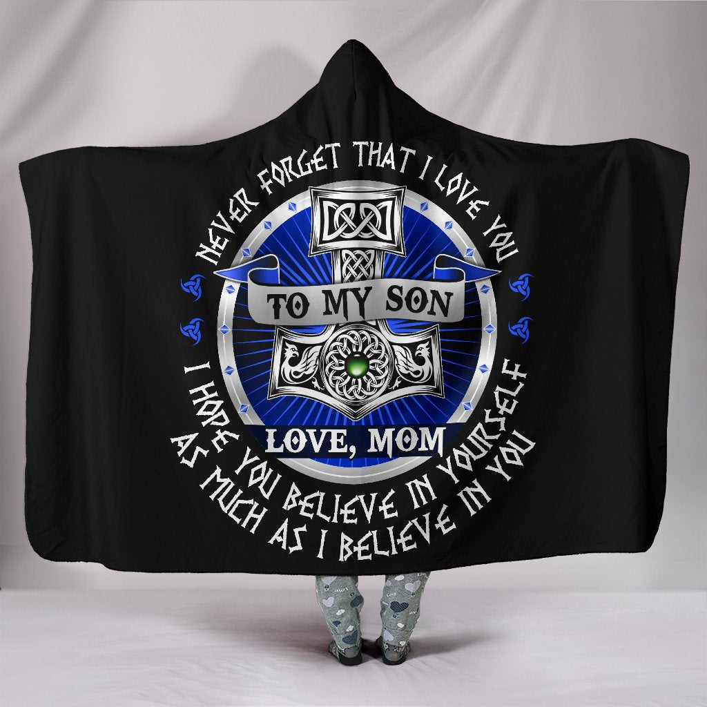 Viking Hooded Blanket Family Mom and Son