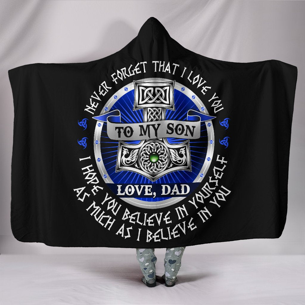 Viking Hooded Blanket Family Dad and Son