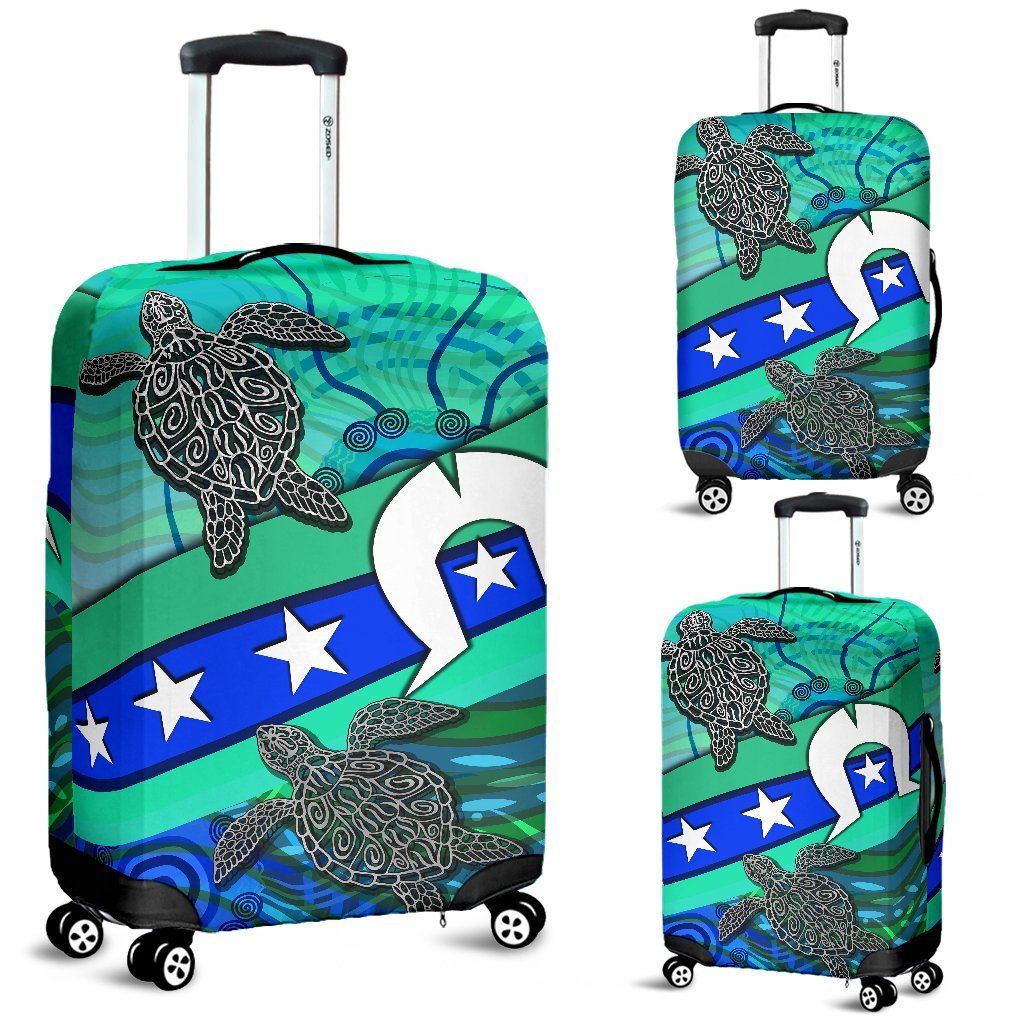 Luggage Cover - Torres Strait Flag And Turtle