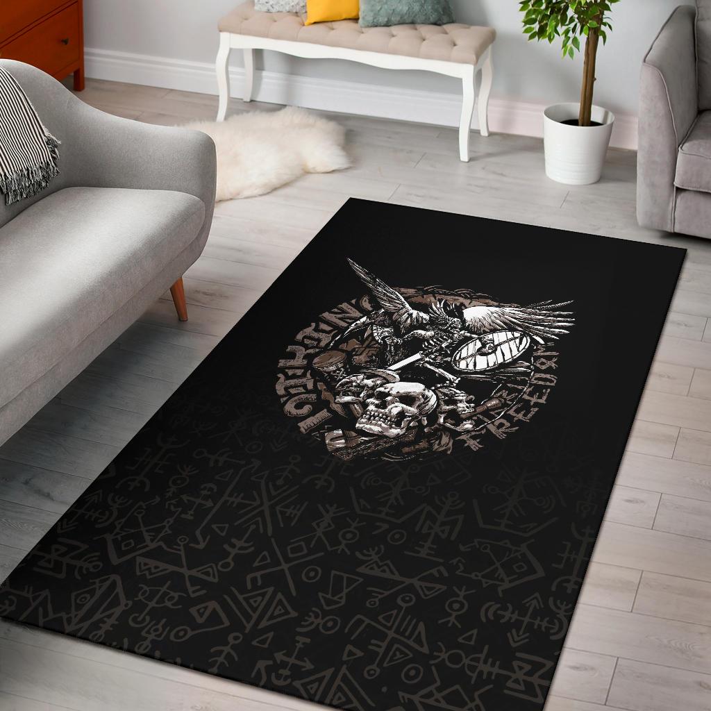 Viking Area Rug Warrior Tattoo Odin