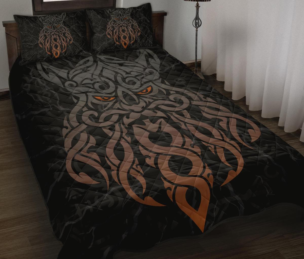 Viking Quilt Bedding Set Odin God Furthark Tattoo Special Ver01