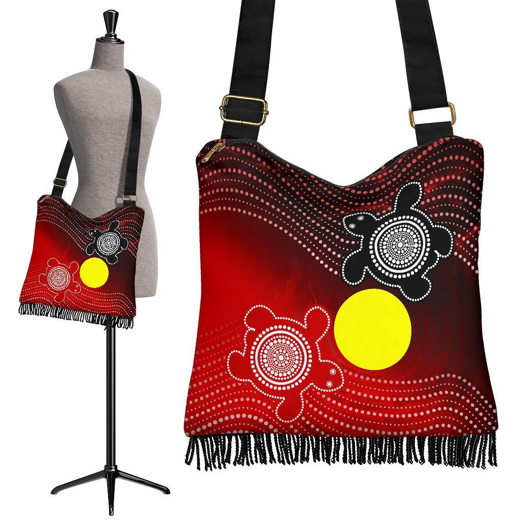 Aboriginal Boho Handbag - Indigenous Circle Dot Painting Style -