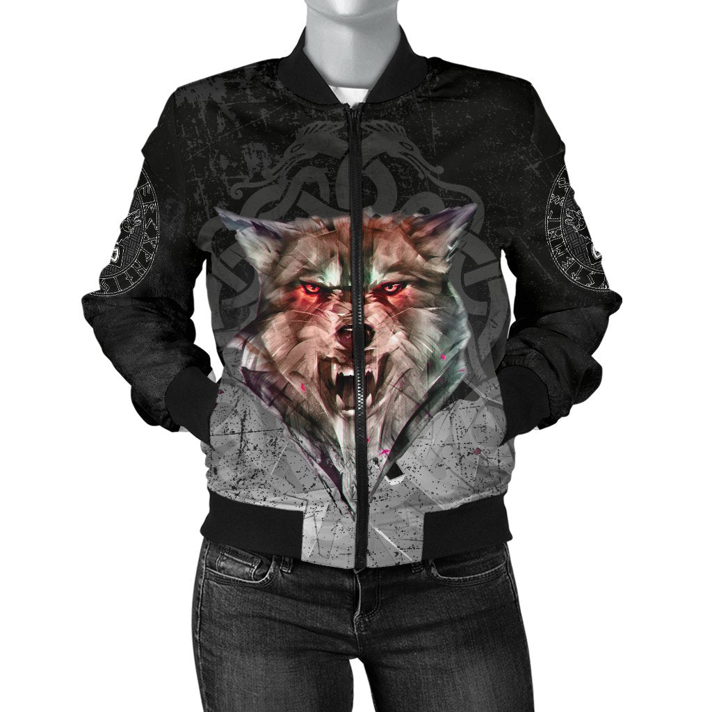 Viking Bomber Jacket Fenrir Norse Wolf Style Ver01