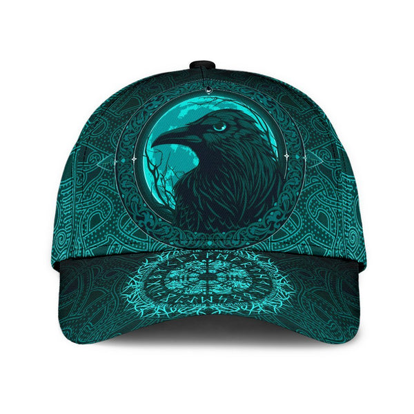 Viking Classic Cap Ethnic Odin Raven Cyan