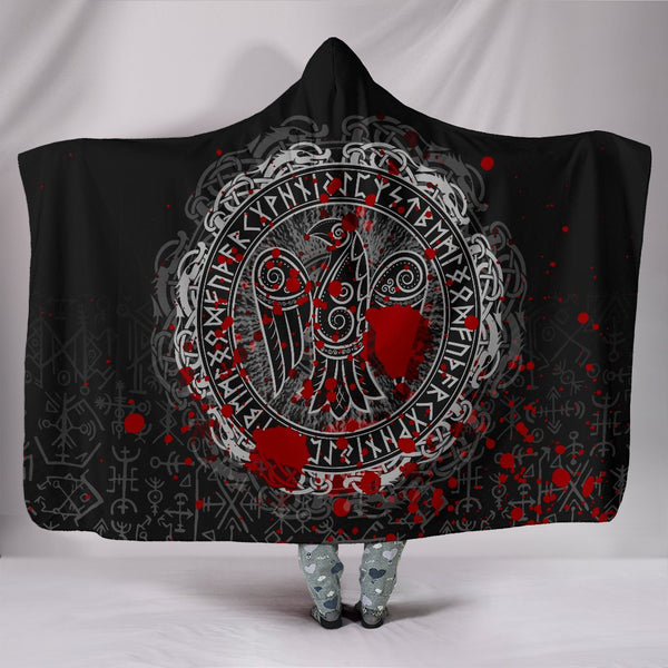 Viking Hooded Blanket Raven Celtic Tattoo Blood