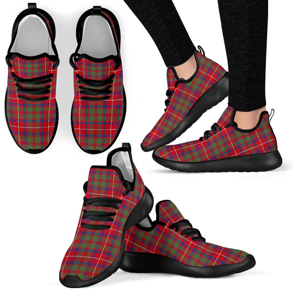 Shaw Red Modern Tartan Plaid Mesh Knit Sneakers