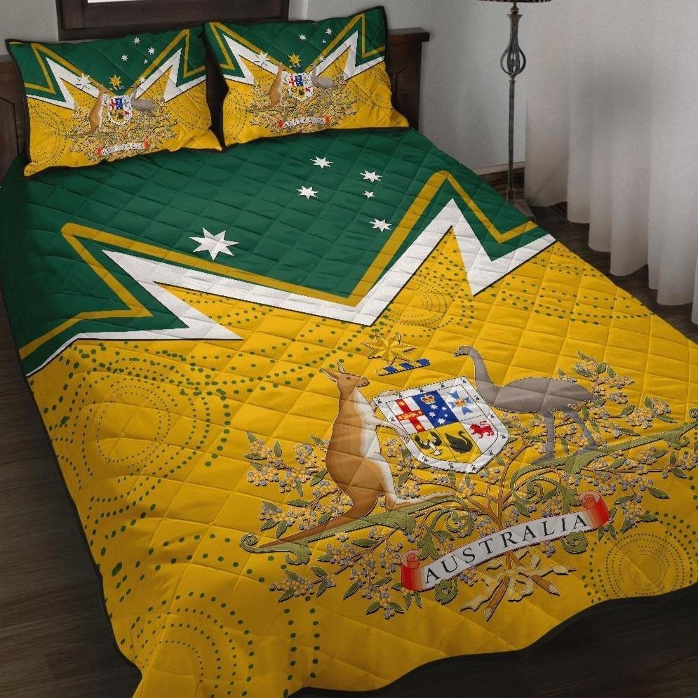 Quilt Bed Set - Australian Coat Of Arms National Color