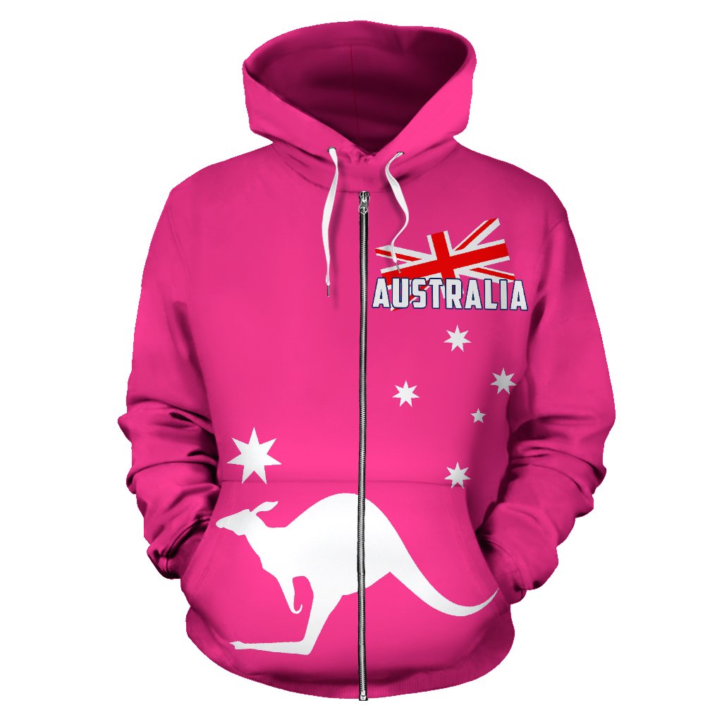 Zip Hoodie - Kangaroo Hoodie Aus Flag