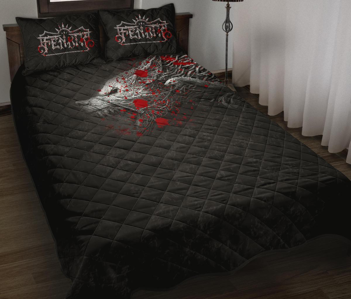 Viking Quilt Bedding Set Fenrir Blood