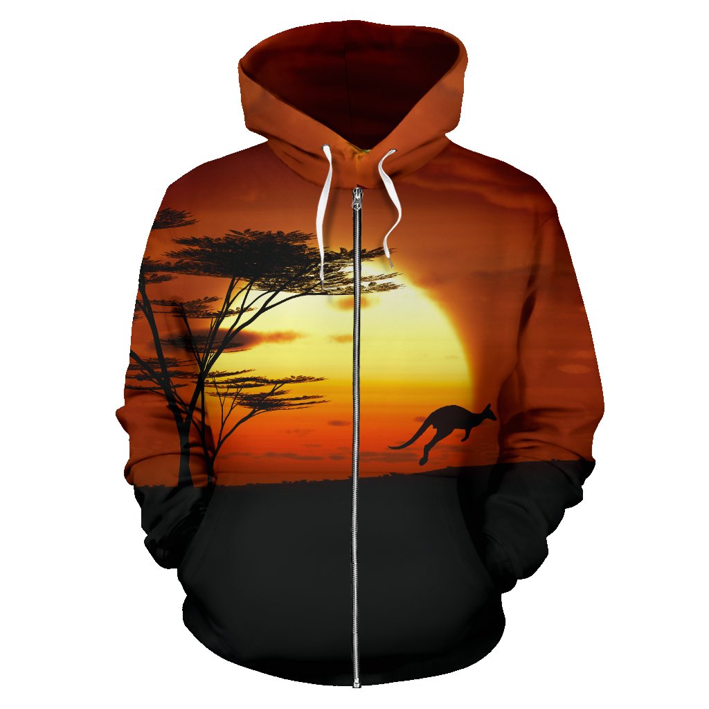 Zip Hoodie - Kangaroo Hoodie Sunset Ver01 - All Over Print