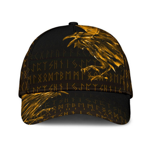 Viking Classic Cap The Raven Of Odin Rune Gold