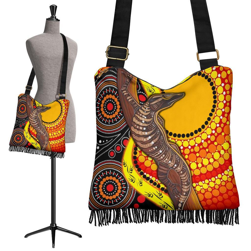 Boho Bags - Australian Aboriginal Dot Painting Sun and Lizard