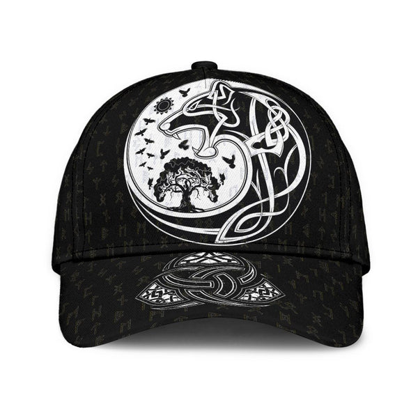 Viking Classic Cap Skoll And Hati Rune Tattoo