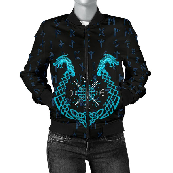 Viking Bomber Jacket Aegishjalmur Helm Of Awe Blue Edition Ver01