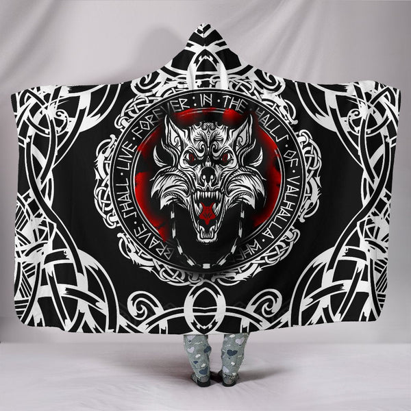 Viking Hooded Blanket Fenrir Wolf