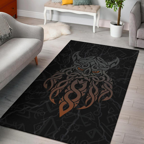 Viking Area Rug Odin God Furthark Tattoo Special Ver01