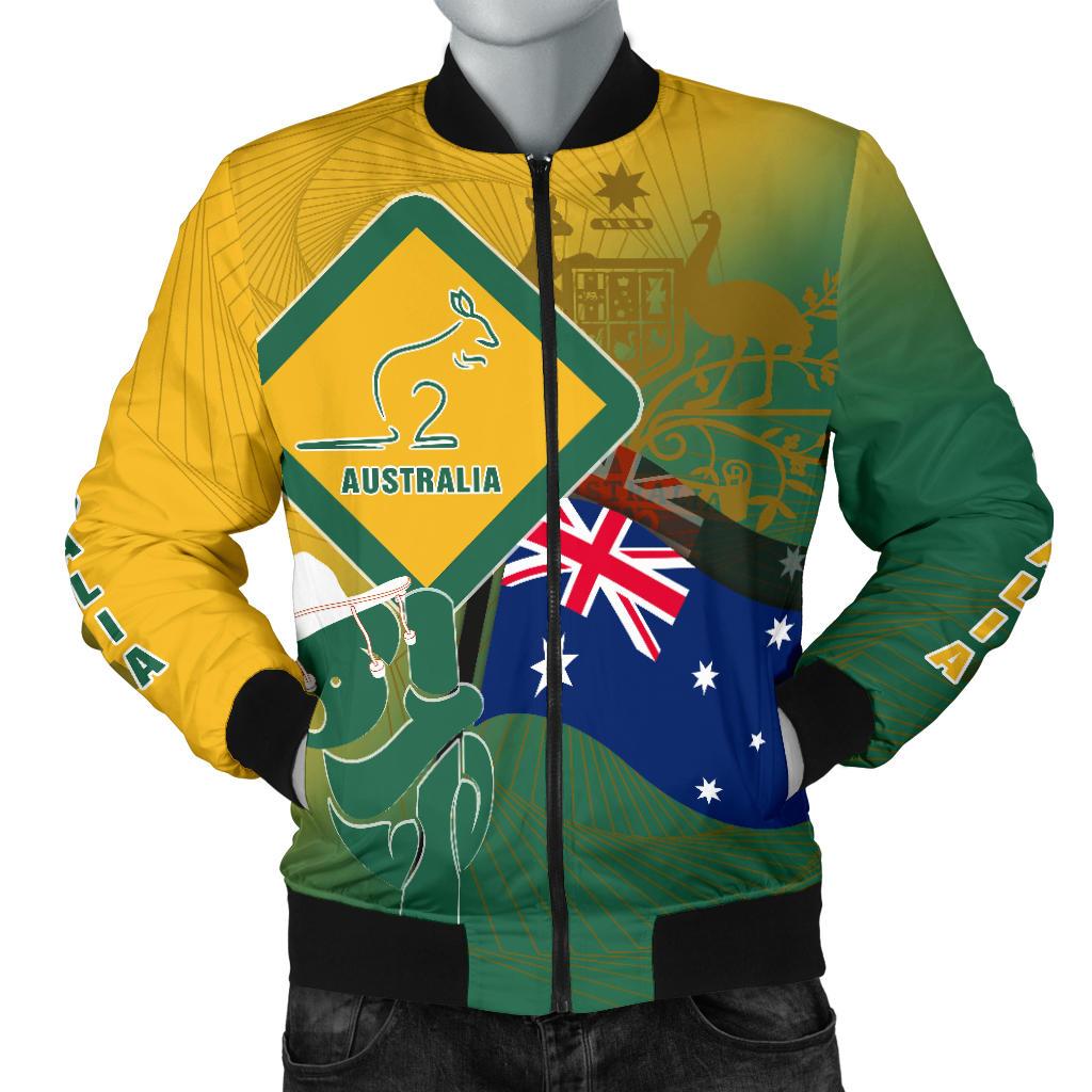 Bomber Jacket- Aus Flag and Coat Of Arms Jacket Kangaroo and Koala Sign