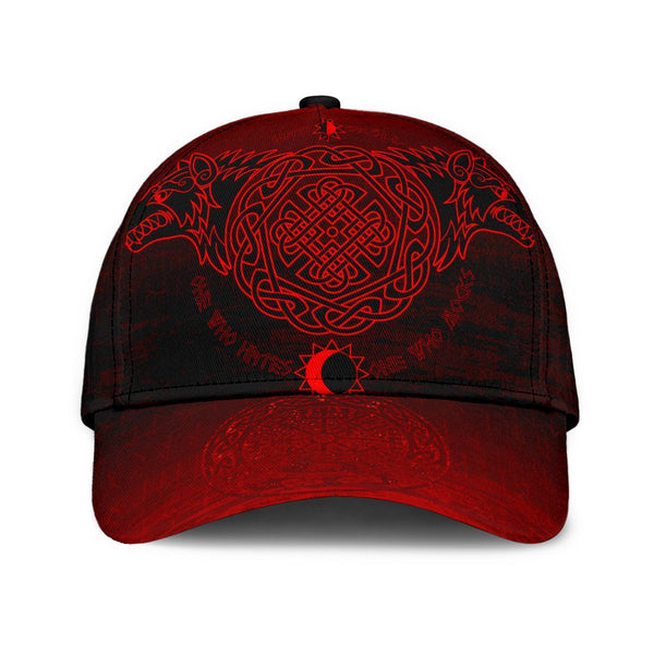 Viking Classic Cap Skoll And Hati Red