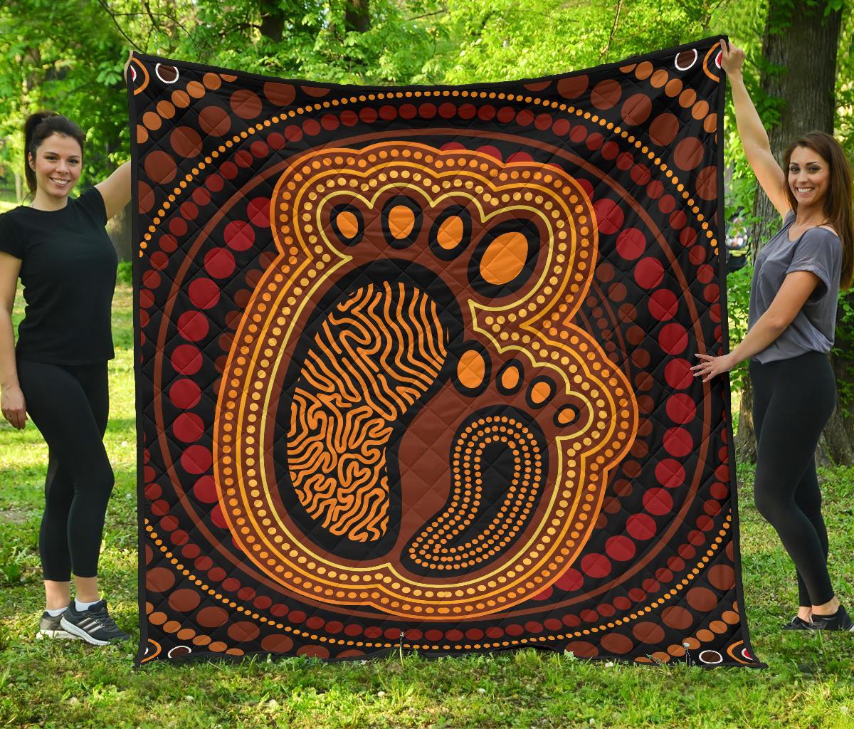 Aboriginal Premium Quilt - Aboriginal FootPrint