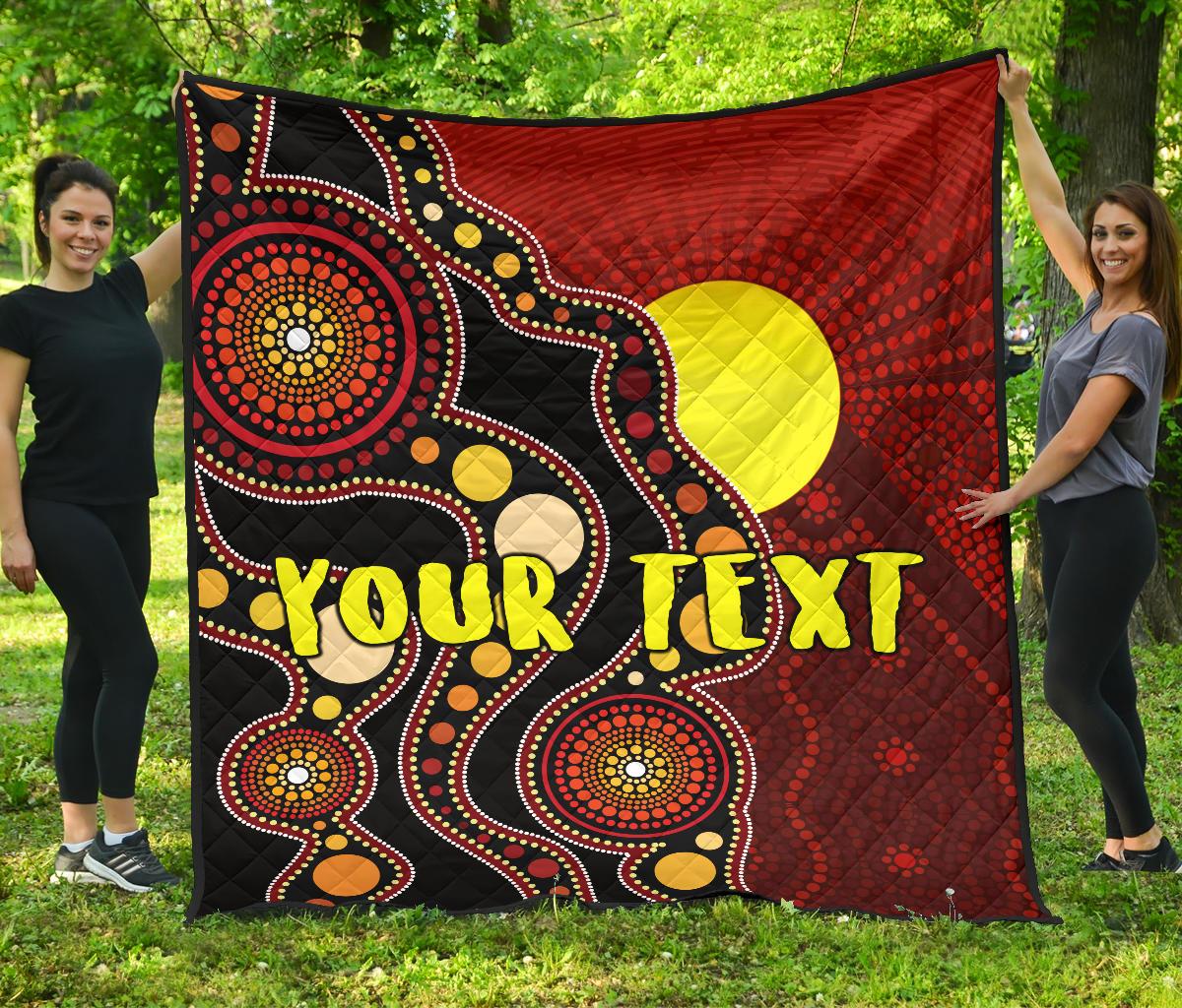 (Custom) Premium Quilt Australia Aboriginal Lives Matter Flag