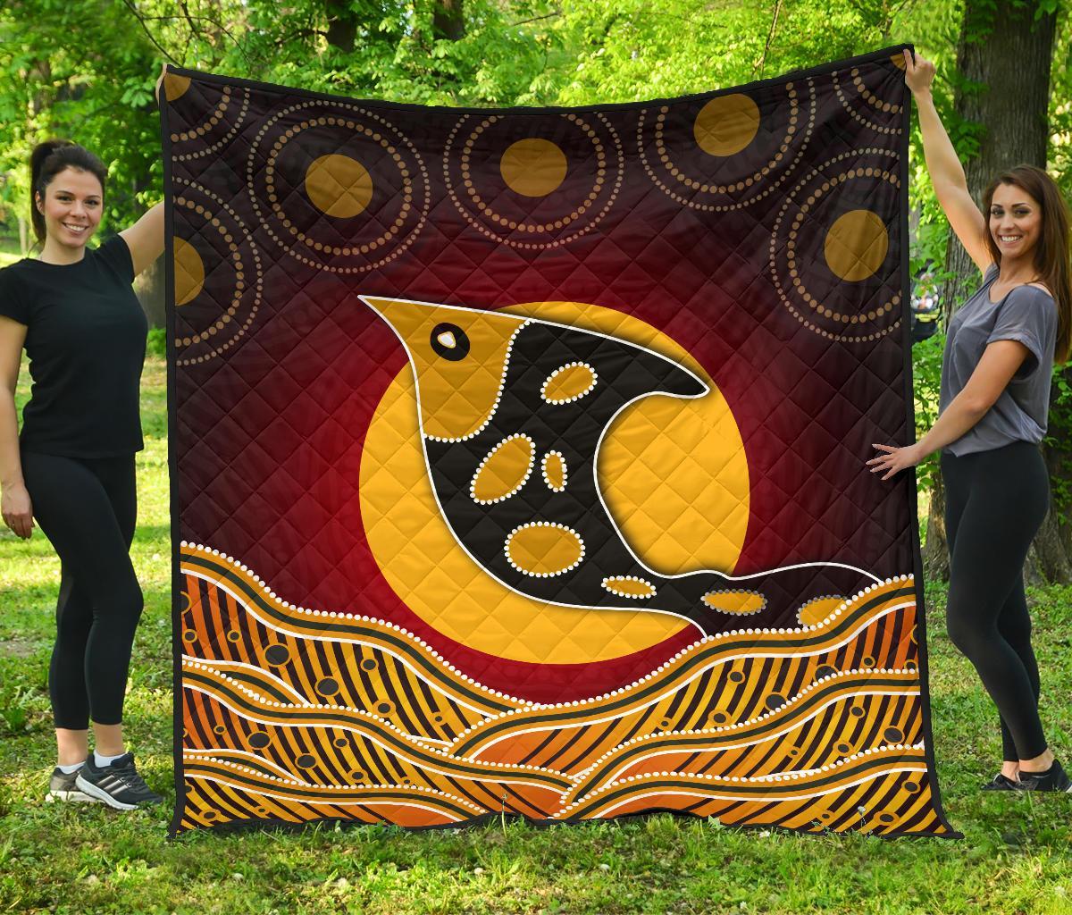 Premium Quilt - Aboriginal Dot Patterns Fish