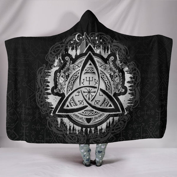 Viking Hooded Blanket Dragon Celtic