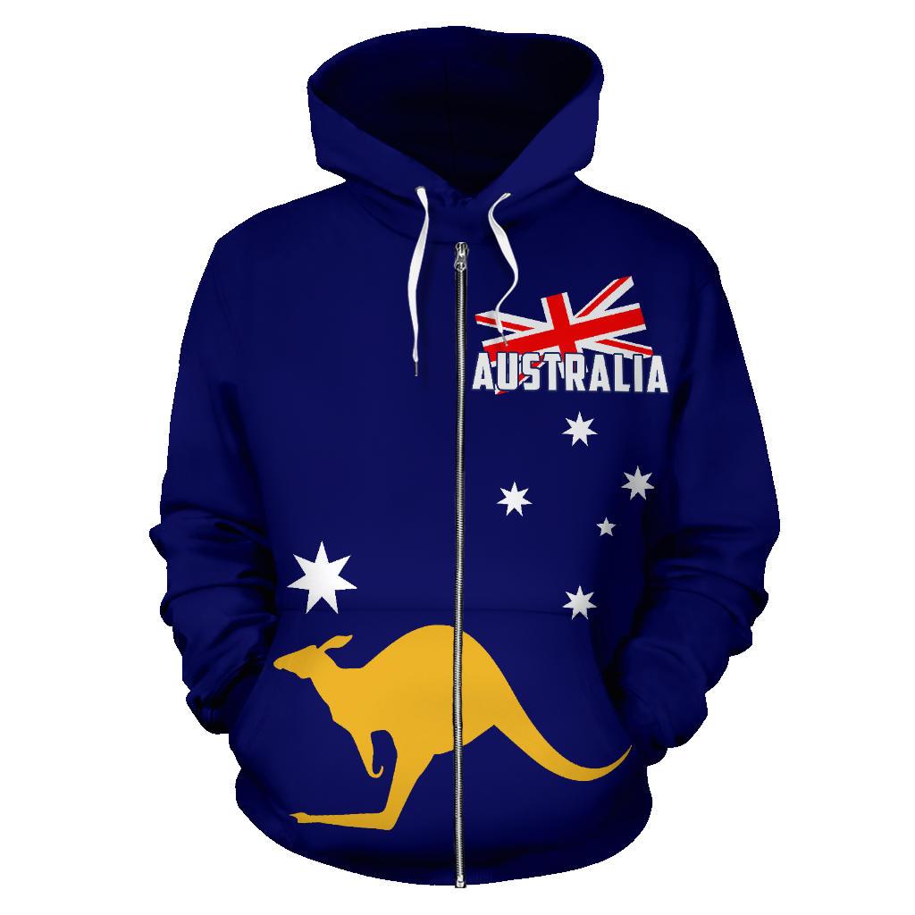 Zip Hoodie - Kangaroo Hoodie Aus Flag Ver04 - All Over Print