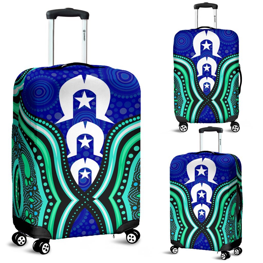 Torres Strait Luggage Covers - Torres Strait Symbol And Aboriginal Patterns