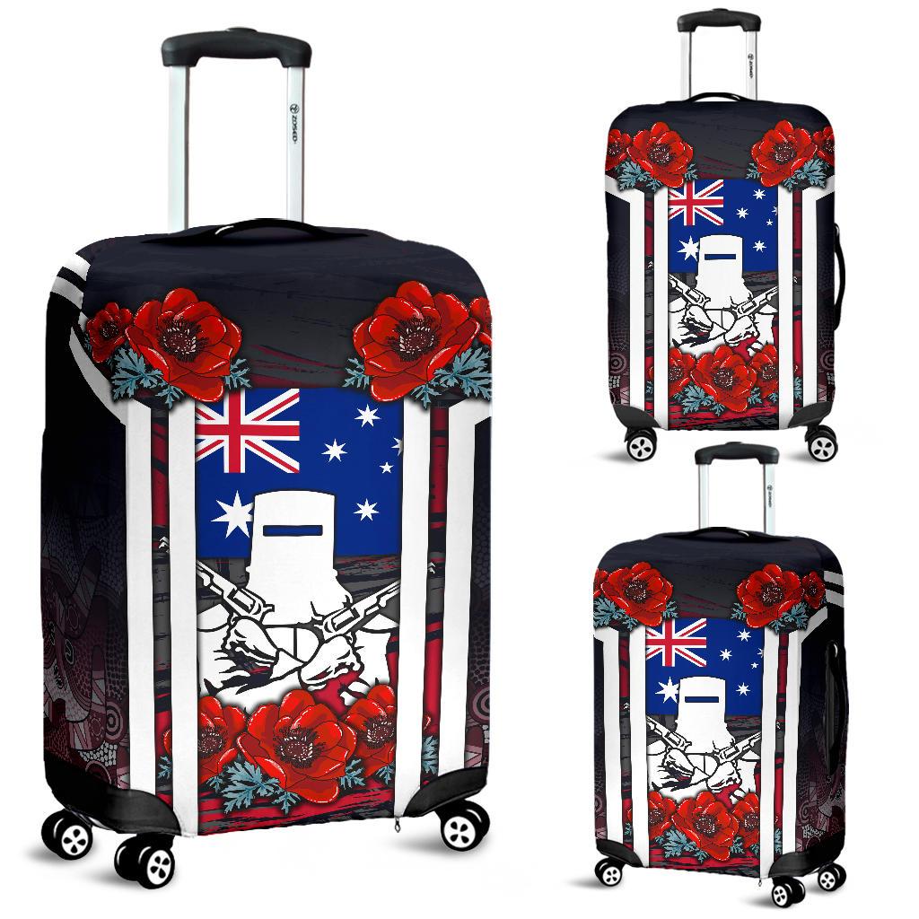 Luggage Cover - Anzac Day Suitcase Cover - Poppy Flowerss Dot Painting (Ver2)