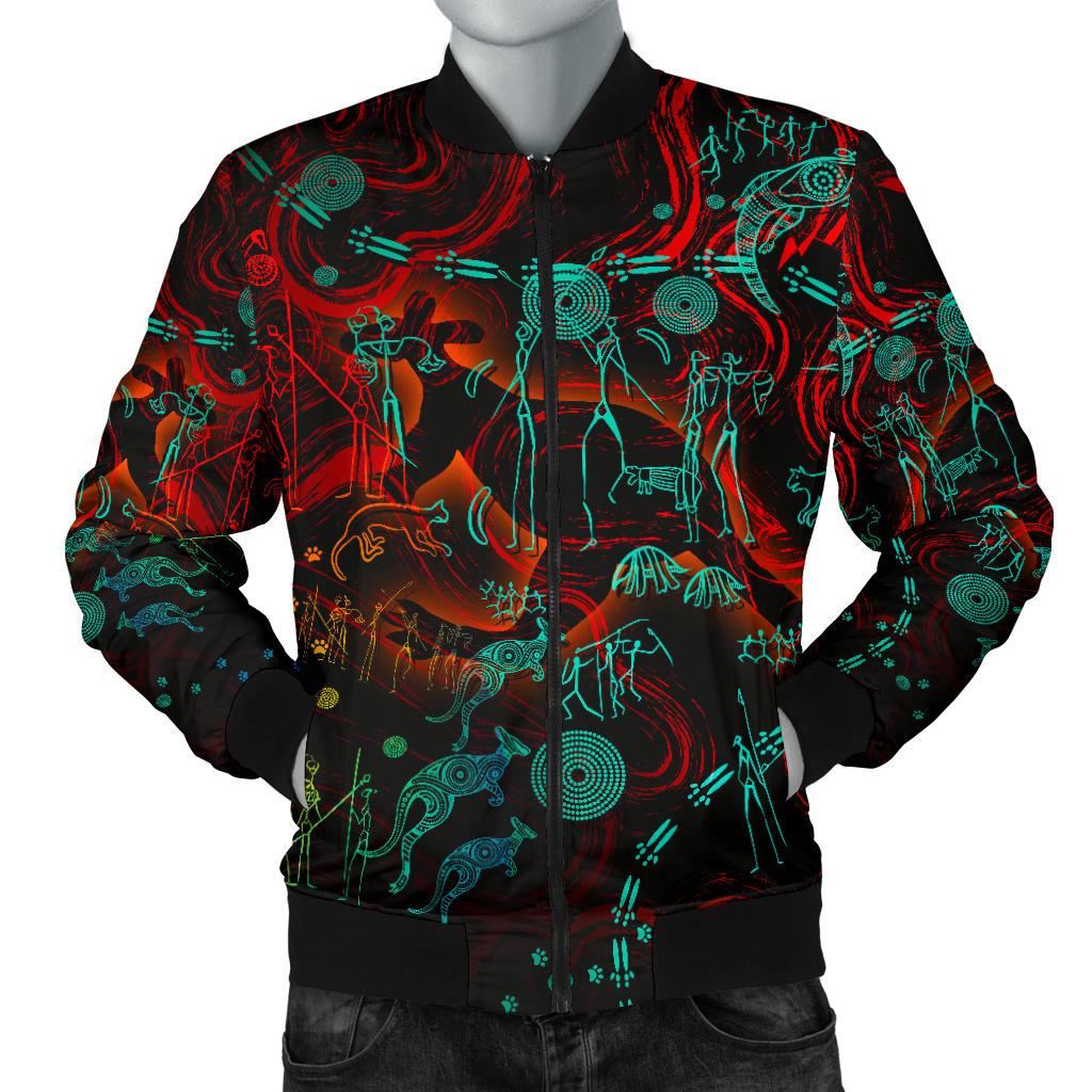 Men Bomber Jacket, Kangaroo Adults Indigenous Art