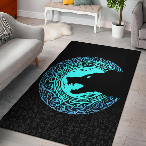 Viking Area Rug Fenrir Norse Wolf Style