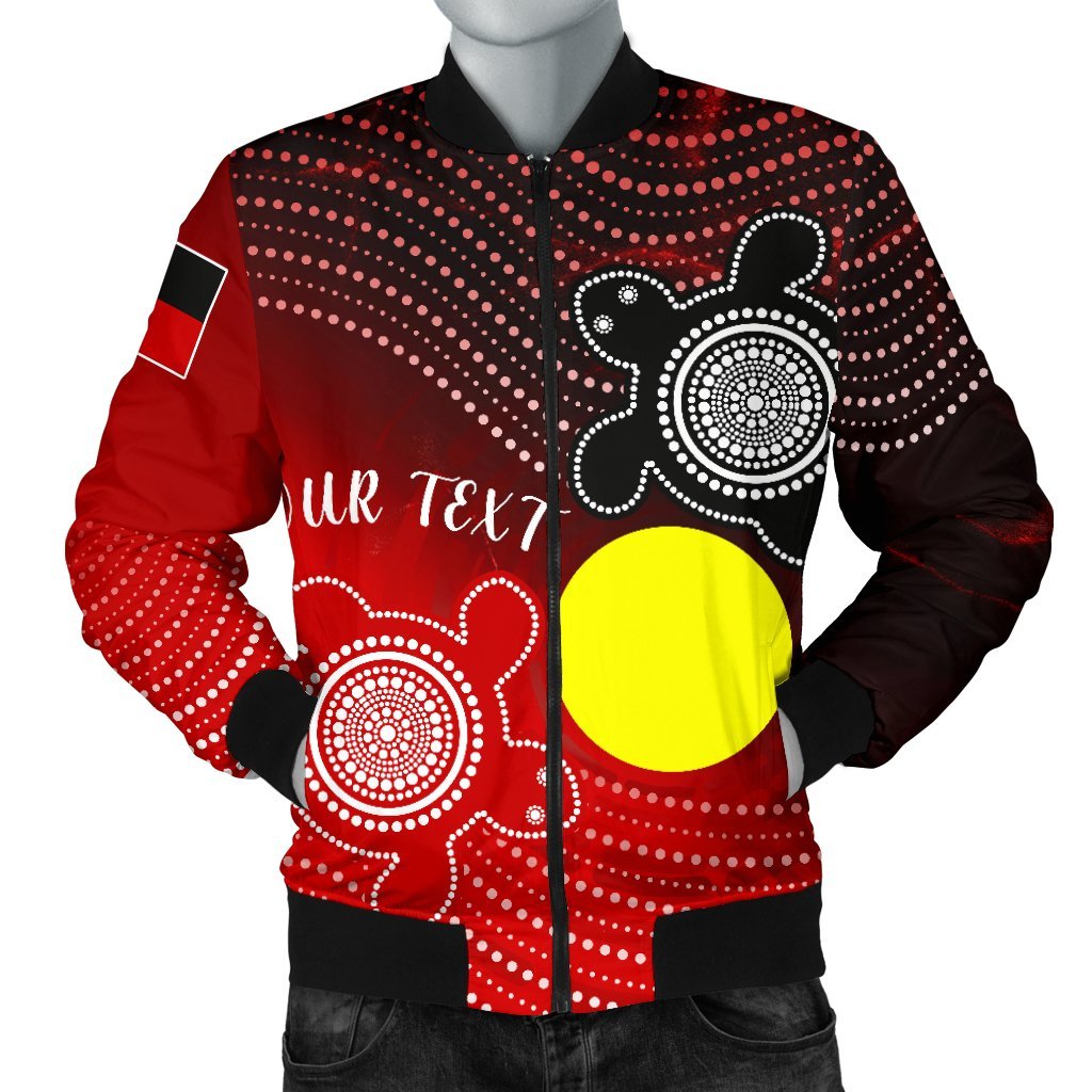 (Custom) Aboriginal Bomber Jacket - Indigenous Circle Dot Painting Style