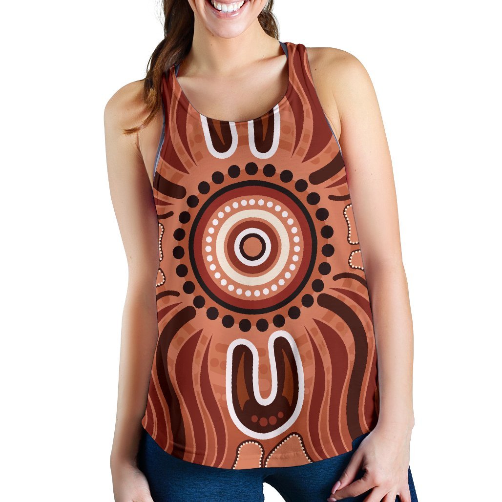 Aboriginal Women's Racerback Tank - Indigenous Art Patterns Ver02