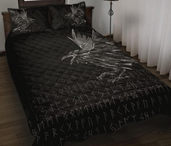 Viking Quilt Bedding Set The Raven Of Odin Rune