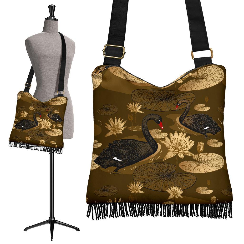 Australia Crossbody Boho Handbag - Black Swans Bags Landscape Art