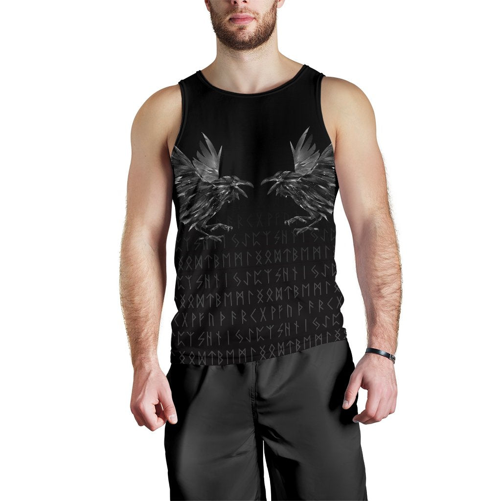 Viking Men's Tank Top Odin Huginn and Muninn Rune