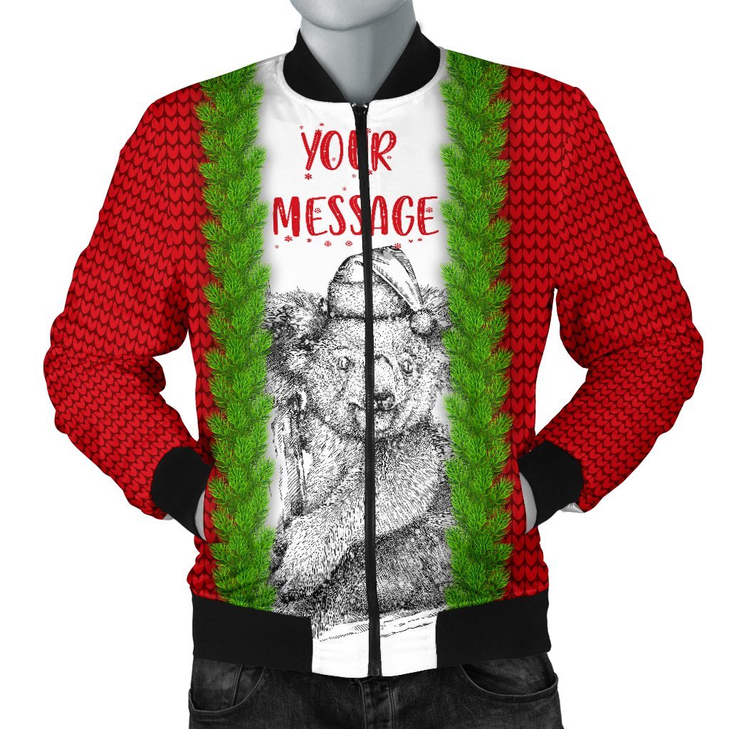 (Custom) Australia Christmas Men Bomber Jacket - Merry Christmas Koala